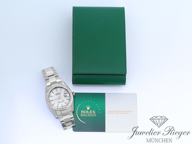 Bild 7 der Galerie: Rolex Datejust 36 mm 116244 Stahl Weissgold 750 Diamanten Automatik Gold