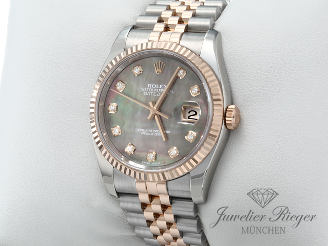 Bild 2 der Galerie: Rolex Datejust 36 mm 116231 Stahl Rosegold 750 Perlmutt Diamanten Automatik
