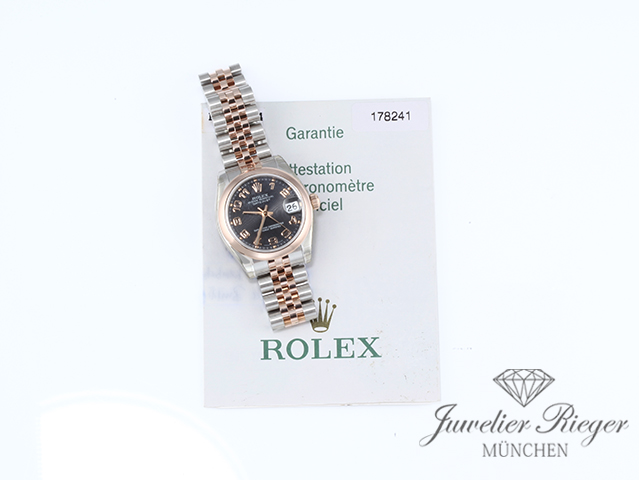 Bild 7 der Galerie: Rolex Datejust 31 mm 178241 2007 Edelstahl Rosegold 750 Automatik Gold Stahl