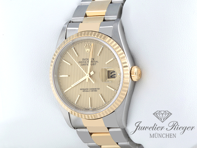 Bild 2 der Galerie: Rolex Datejust 36 mm 16233 1998 Stahl Gelbgold 750 Automatik Rolex-Service 2025