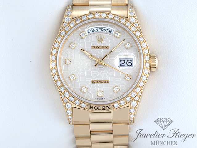 Bild 1 der Galerie: Rolex Day Date 36 mm 18138 1986 LC100 Gelbgold 750 Diamanten Automatik Gold