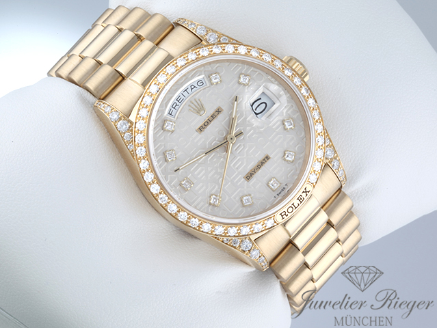 Bild 3 der Galerie: Rolex Day Date 36 mm 18138 1986 LC100 Gelbgold 750 Diamanten Automatik Gold