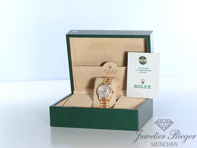 Bild 7 der Galerie: Rolex Day Date 36 mm 18138 1986 LC100 Gelbgold 750 Diamanten Automatik Gold