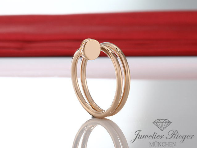 Bild 3 der Galerie: Cartier Ring Juste un Clou Doppelt Rosegold 750 Diamanten Gr 54 B4210852