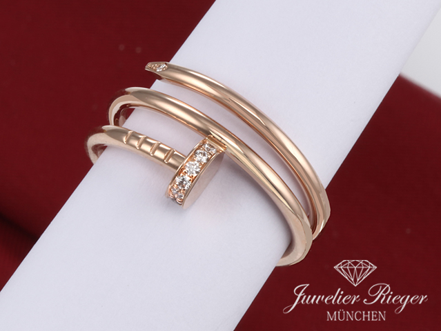 Bild 4 der Galerie: Cartier Ring Juste un Clou Doppelt Rosegold 750 Diamanten Gr 54 B4210852