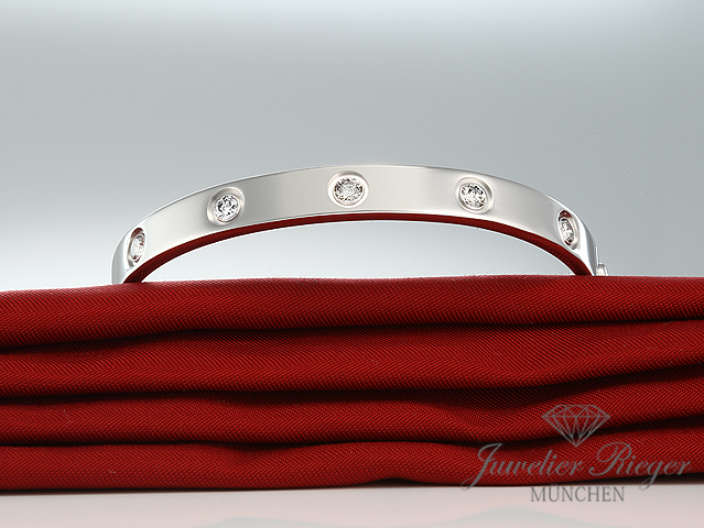 Bild 1 der Galerie: Cartier Armreif Love Weissgold 750 Größe 18 10 Diamanten 2011 Gold Damen Armband