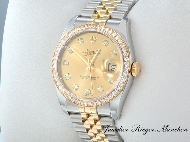 Bild 2 der Galerie: Rolex Datejust 36 mm 116243 2014 Stahl Gelbgold 750 Diamanten Automatik