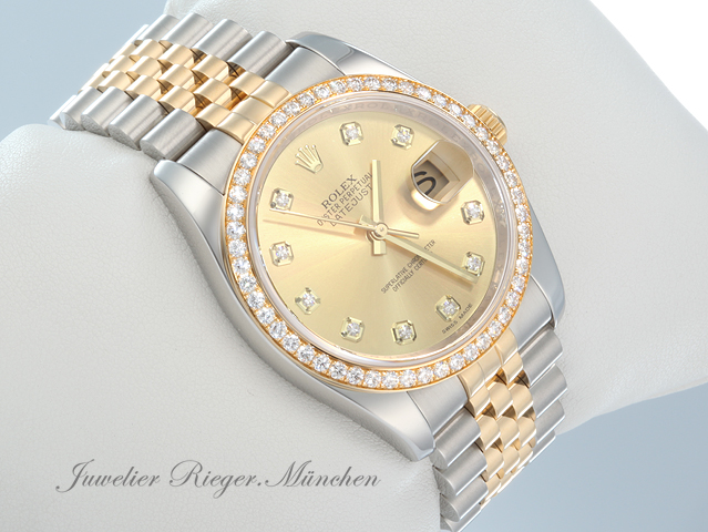 Bild 3 der Galerie: Rolex Datejust 36 mm 116243 2014 Stahl Gelbgold 750 Diamanten Automatik