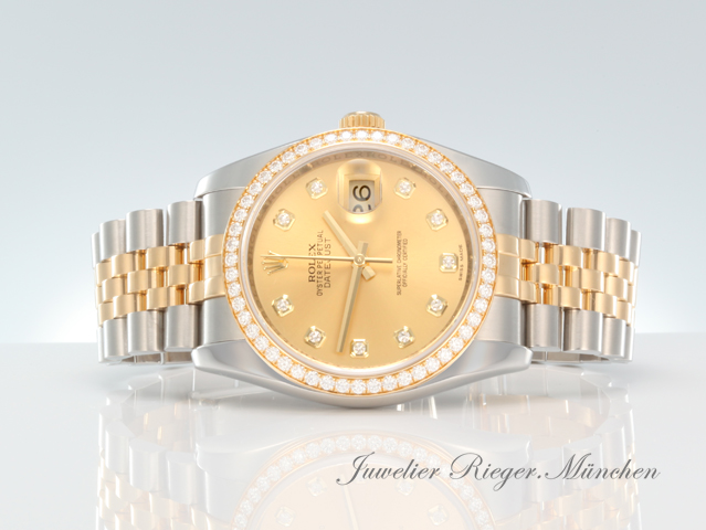 Bild 4 der Galerie: Rolex Datejust 36 mm 116243 2014 Stahl Gelbgold 750 Diamanten Automatik