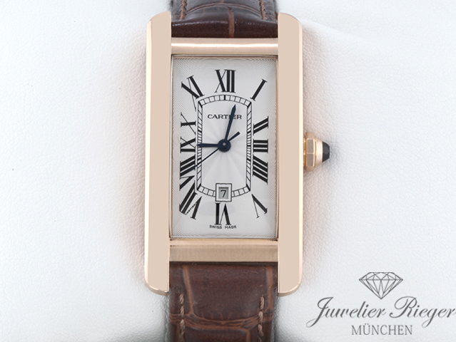Bild 1 der Galerie: Cartier Medium Tank Americaine Rosegold 750 2019 W2620030 Automatik Gold