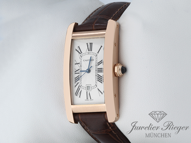 Bild 2 der Galerie: Cartier Medium Tank Americaine Rosegold 750 2019 W2620030 Automatik Gold