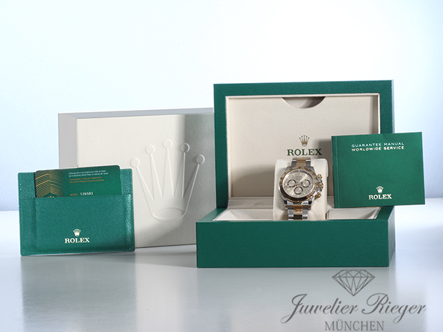 Bild 7 der Galerie: Ungetragen Rolex Daytona 126503 2024 Edelstahl Gelbgold 750 Chronograph Automatik Gold