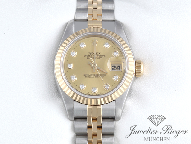 Bild 1 der Galerie: Rolex Lady Datejust Edelstahl Gelbgold 750 Diamanten 1998 Automatik Gold