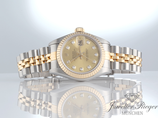 Bild 4 der Galerie: Rolex Lady Datejust Edelstahl Gelbgold 750 Diamanten 1998 Automatik Gold
