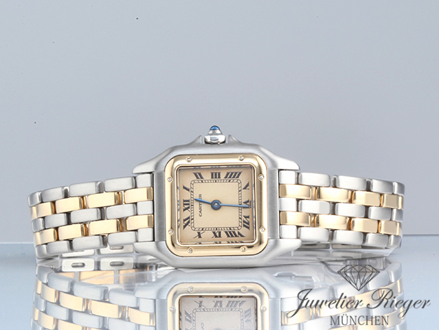 Bild 4 der Galerie: Cartier Lady Panthere SM Edelstahl Gelbgold 750 Damenuhr Damen Stahl Gold