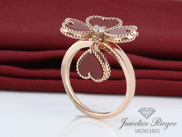 Bild 1 der Galerie: Van Cleef & Arpels Ring Sweet Hearts Rosegold 750 Karneol Gr. 52 VCARN5P600