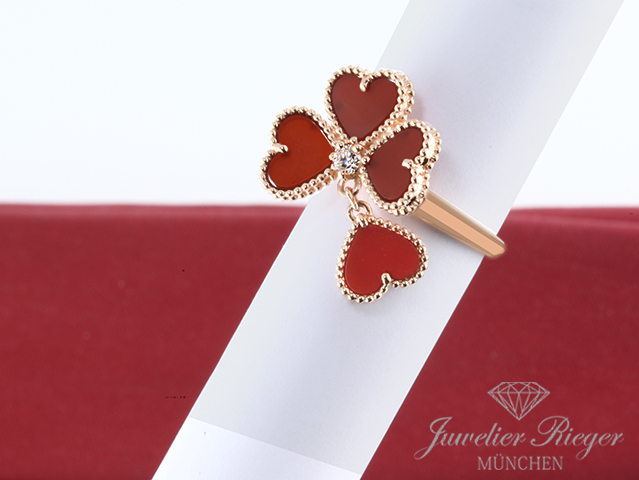 Bild 3 der Galerie: Van Cleef & Arpels Ring Sweet Hearts Rosegold 750 Karneol Gr. 52 VCARN5P600