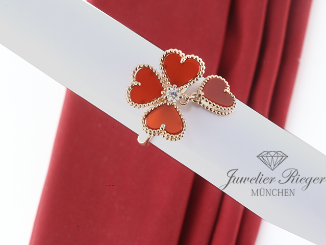 Bild 4 der Galerie: Van Cleef & Arpels Ring Sweet Hearts Rosegold 750 Karneol Gr. 52 VCARN5P600