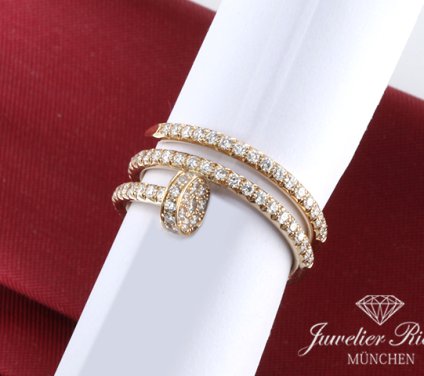 . Cartier Ring Juste un Clou Doppelt Gelbgold 750 Diamanten Gr 50 B4211952 Gold