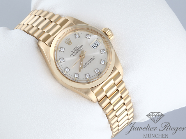 Bild 2 der Galerie: Rolex Lady Datejust Gelbgold 750 Diamanten Automatik Gold Damen Damenuhr