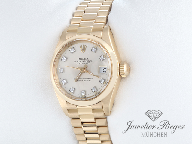 Bild 3 der Galerie: Rolex Lady Datejust Gelbgold 750 Diamanten Automatik Gold Damen Damenuhr