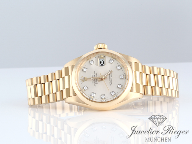 Bild 4 der Galerie: Rolex Lady Datejust Gelbgold 750 Diamanten Automatik Gold Damen Damenuhr