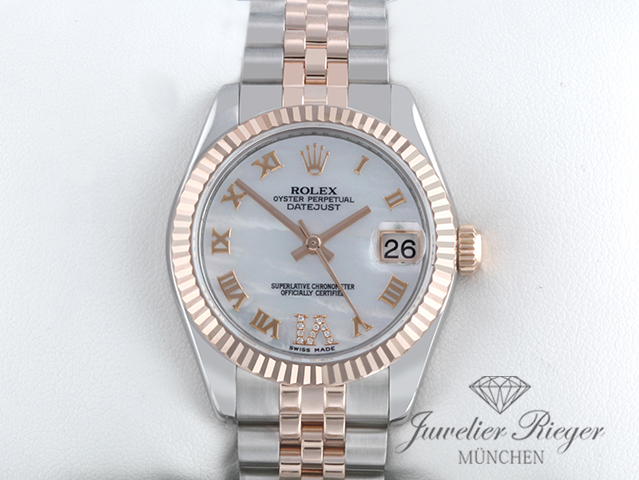 Bild 1 der Galerie: Rolex Datejust 31 mm 178271 2013 Stahl Rosegold 750 Perlmutt Diamanten Gold
