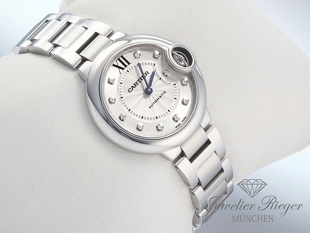 Bild 3 der Galerie: Cartier Ballon Bleu 33 mm Edelstahl Diamanten 2020 W4BB0021 Stahl