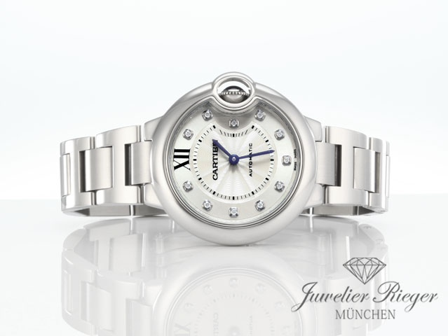Bild 4 der Galerie: Cartier Ballon Bleu 33 mm Edelstahl Diamanten 2020 W4BB0021 Stahl