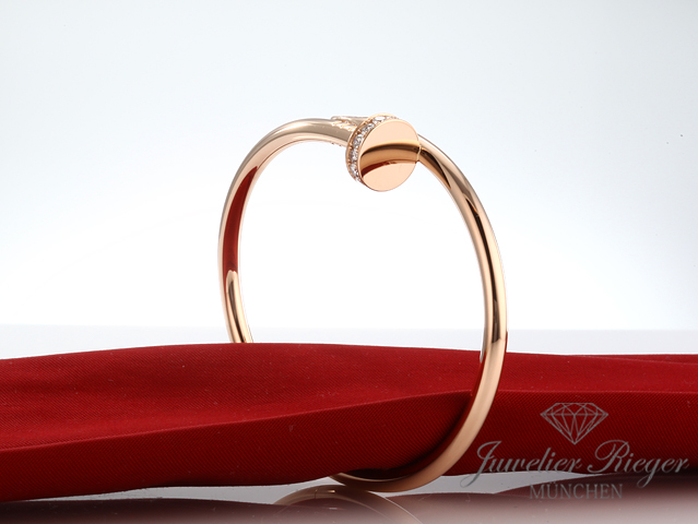 Bild 3 der Galerie: Cartier Armreif Juste un Clou Rosegold 750 Diamanten Gr 16 2014 Gold