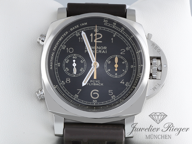 Bild 1 der Galerie: Panerai Luminor 1950 PCYC Flyback PAM00653 2018 Chronograph Edelstahl Leder Stahl