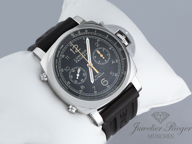 Bild 3 der Galerie: Panerai Luminor 1950 PCYC Flyback PAM00653 2018 Chronograph Edelstahl Leder Stahl