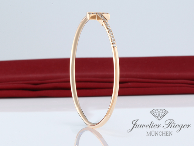 Bild 4 der Galerie: Tiffany & Co. T Wire Armreif Rosegold 750 Gr Medium Diamanten 0,48 ct Brillanten