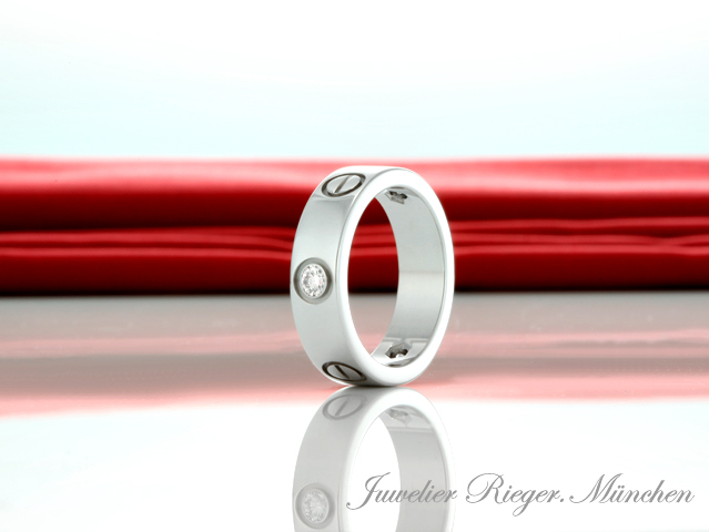 Bild 2 der Galerie: Cartier Ring Love Weissgold 750 3 Diamanten Brillanten Größe 50 Gold