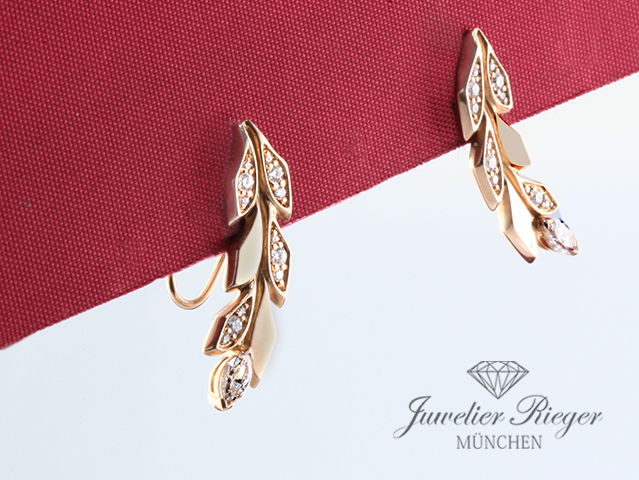 Bild 2 der Galerie: Tiffany & Co. Ohrringe Victoria Vine Rosegold 750 Diamanten 0,33 ct. Gold