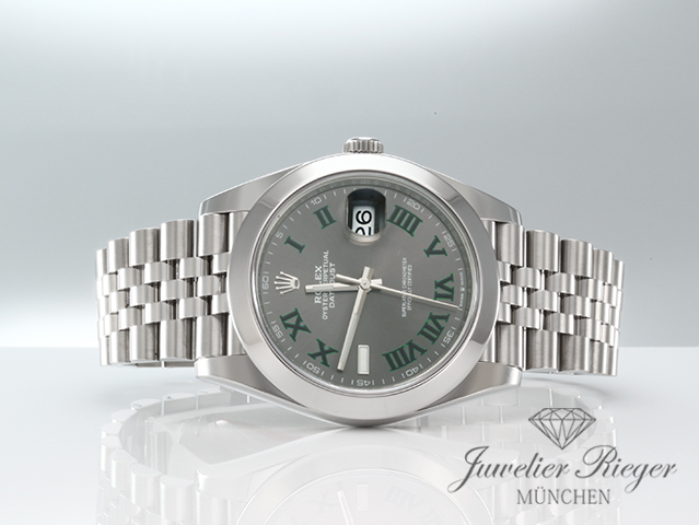 Bild 4 der Galerie: Rolex Datejust 41 mm 126300 2022 Edelstahl Wimbledon Automatik Stahl