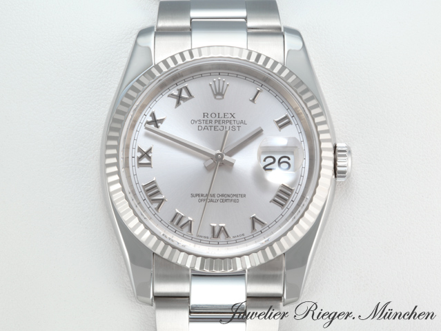 Bild 1 der Galerie: Rolex Datejust 36 116234 Stahl Weissgold 750 2005 LC100 Automatik Gold