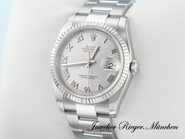Bild 2 der Galerie: Rolex Datejust 36 116234 Stahl Weissgold 750 2005 LC100 Automatik Gold