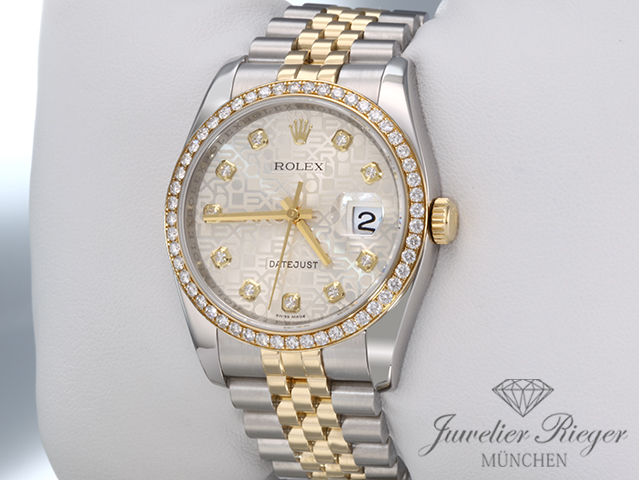 Bild 2 der Galerie: Rolex Datejust 36 mm 116243 2015 Stahl Gelbgold 750 Diamanten Automatik Gold