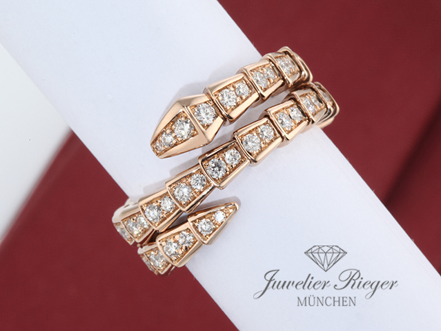 Bild 1 der Galerie: Bulgari Ring Serpenti Viper Rosegold 750 Gr M 2020 Diamanten Brillanten Gold