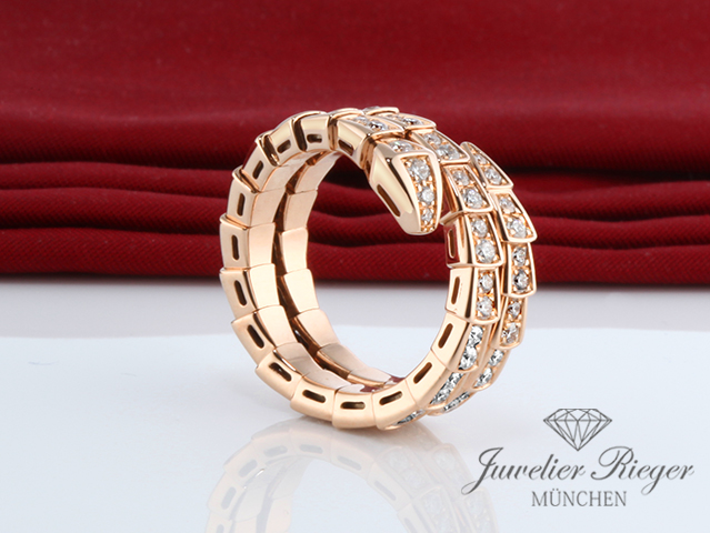 Bild 3 der Galerie: Bulgari Ring Serpenti Viper Rosegold 750 Gr M 2020 Diamanten Brillanten Gold