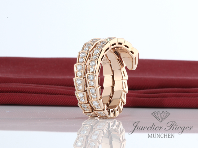 Bild 4 der Galerie: Bulgari Ring Serpenti Viper Rosegold 750 Gr M 2020 Diamanten Brillanten Gold