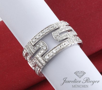 . Bulgari Ring Parentesi Weissgold 750 Gr. 57 Diamanten ca. 1,50 ct. Gold