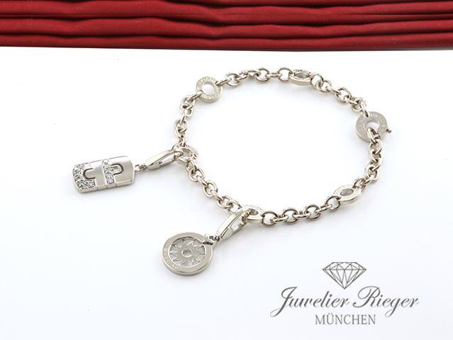 Bild 1 der Galerie: Bulgari Bvlgari Armband mit Charms Weissgold 750 Diamanten Tondo Sonne Gold