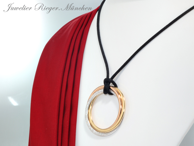 Bild 2 der Galerie: Cartier Collier Trinity Gelbgold Rosegold Weissgold 750 Diamanten Gold