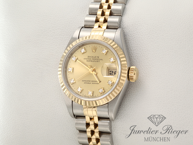 Bild 2 der Galerie: Rolex Lady Datejust Edelstahl Gelbgold 750 1995 LC100 Diamanten Automatik Gold Stahl