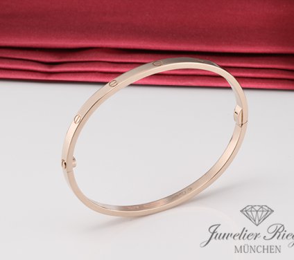 . Cartier Armreif Love SM Rosegold 750 Größe 17 2018 B6047317 Gold