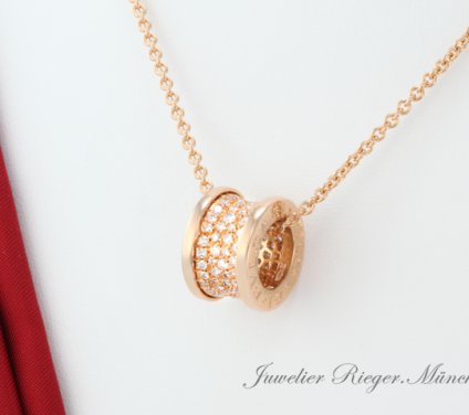 . Bulgari Collier B-Zero 1 Rosegold 750 Diamanten Brillanten 2018 348035 Gold