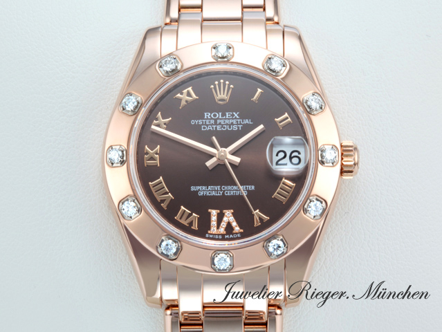Bild 1 der Galerie: Rolex Pearlmaster 34 81315 2021 Roségold 750 Diamanten Automatik Gold