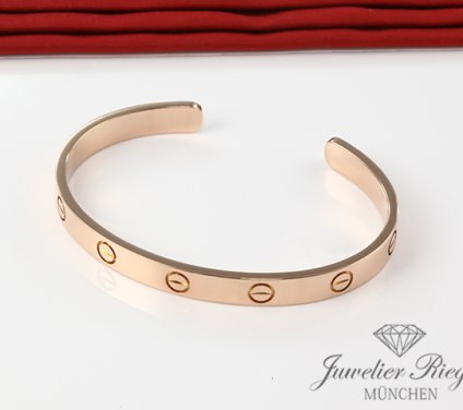 . Cartier Armreif Love Offen Roségold 750 Größe 16 2015 Gold Armband